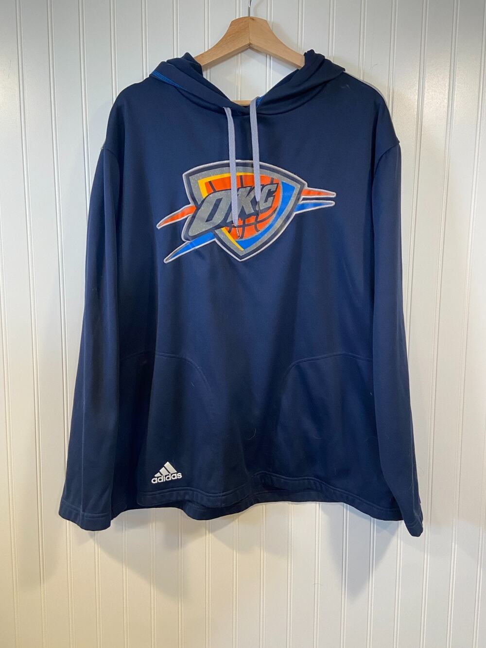 Adidas Oklahoma City Thunder Hoodie Adult Small XL Blue Long Sleeve Pullover
